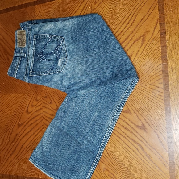 SILVER Twisted Boot Cut Distressed Jeans Size 36x31.5 - Picture 2 of 10